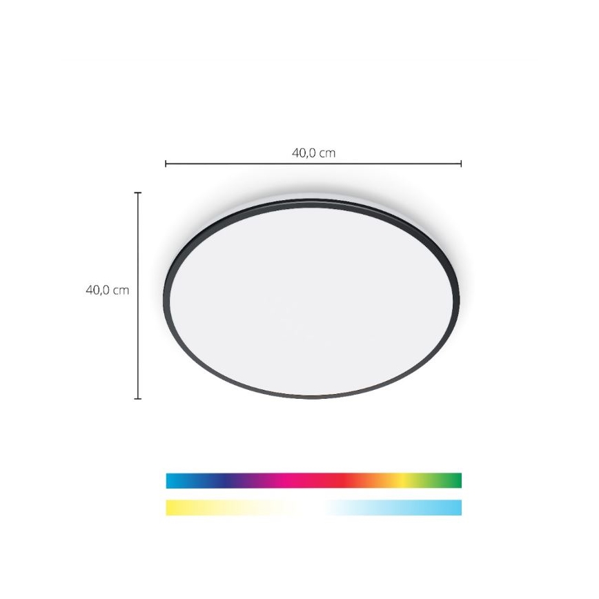 WiZ - LED RGBW Prigušiva stropna svjetiljka RUNE LED/21W/230V 2700-6500K Wi-Fi crna