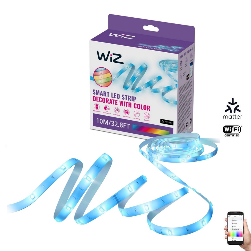 WiZ - LED RGBW Prigušiva traka 10m LED/12W/230V 2700-6500K Wi-Fi