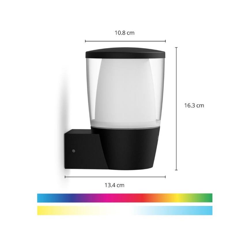 WiZ - LED RGBW Prigušiva vanjska zidna svjetiljka ELPAS LED/8,5W/230V 2700–5000K IP44 Wi-Fi