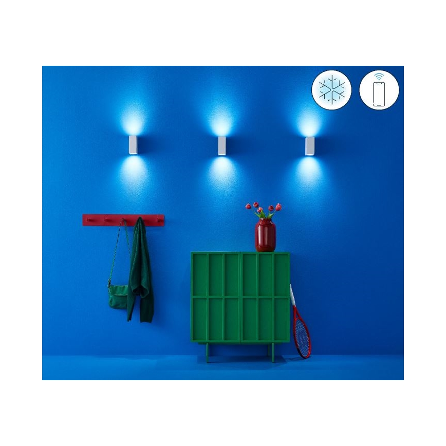 WiZ - LED RGBW Prigušiva zidna svjetiljka UP&DOWN 2xGU10/4,7W/230V 2200-6500K Wi-Fi CRI 90 bijela