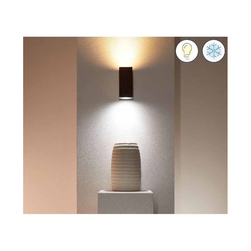 WiZ -LED RGBW Prigušiva zidna svjetiljka UP&DOWN 2xGU10/4,7W/230V 2200-6500K Wi-Fi CRI 90 crna