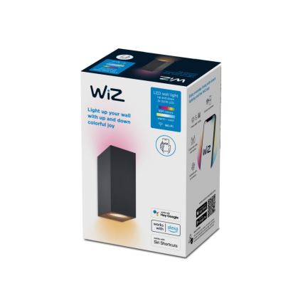 WiZ -LED RGBW Prigušiva zidna svjetiljka UP&DOWN 2xGU10/4,7W/230V 2200-6500K Wi-Fi CRI 90 crna