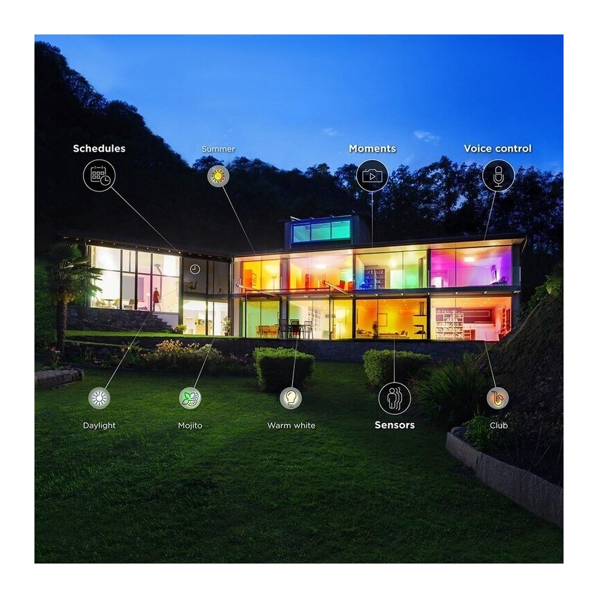 WiZ - LED RGBW Prigušivi luster na sajli ELIXIR LED/15W/230V 2200-6500K Wi-Fi + daljinski upravljač