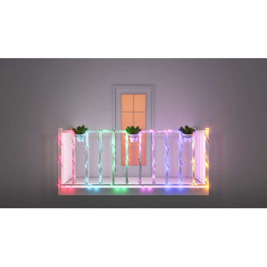 WiZ - LED RGBW Prigušivi vanjski lanac 160xLED 20m IP44 2700-5000K Wi-Fi