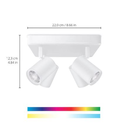 WiZ - LED RGBW Dimmabilno ugradbeno svjetlo IMAGEO 4xGU10/4,9W/230V 2200-6500K Wi-Fi CRI 90 bijela