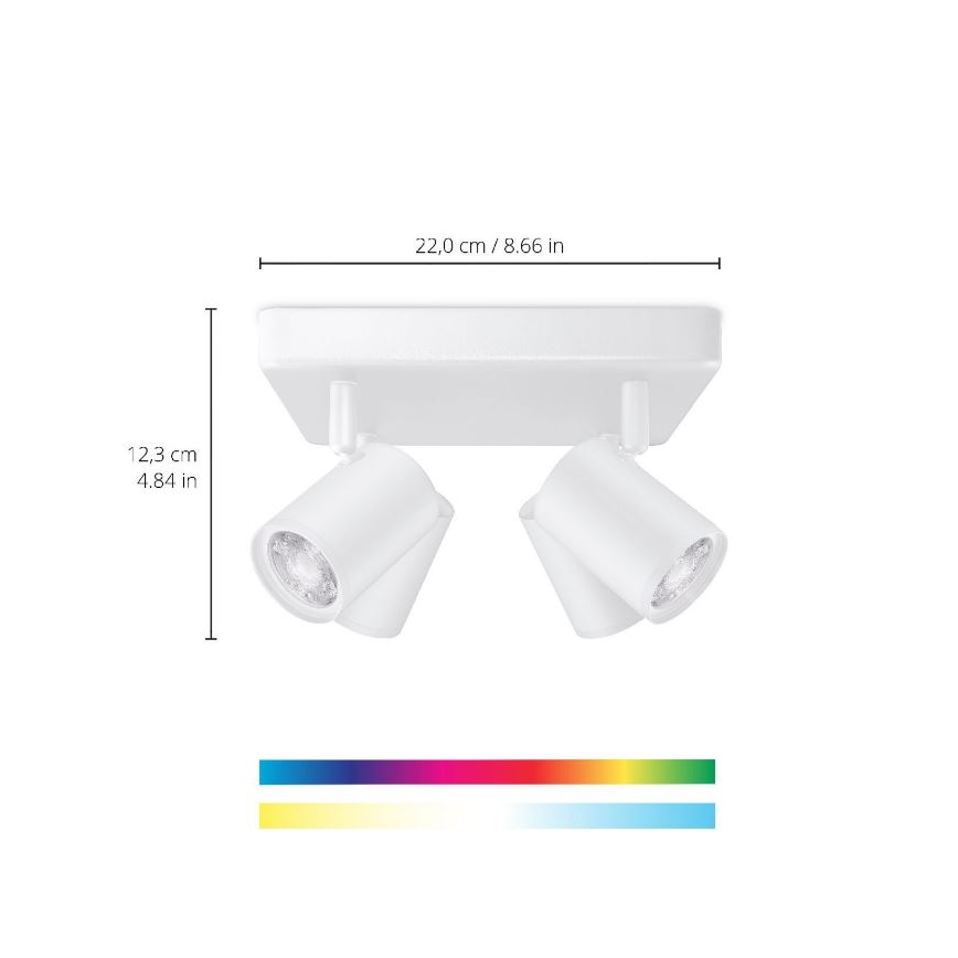 WiZ - LED RGBW Dimmabilno ugradbeno svjetlo IMAGEO 4xGU10/4,9W/230V 2200-6500K Wi-Fi CRI 90 bijela