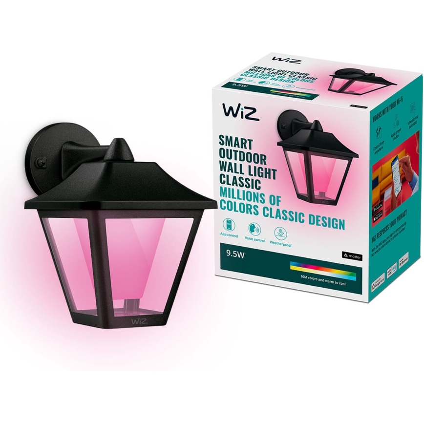 WiZ - LED RGBW vanjsko zidno svjetlo s prigušivanjem LED/9,5W/230V 2700-5000K IP44 Wi-Fi