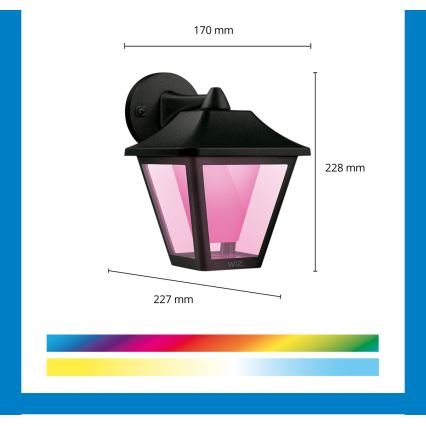 WiZ - LED RGBW vanjsko zidno svjetlo s prigušivanjem LED/9,5W/230V 2700-5000K IP44 Wi-Fi