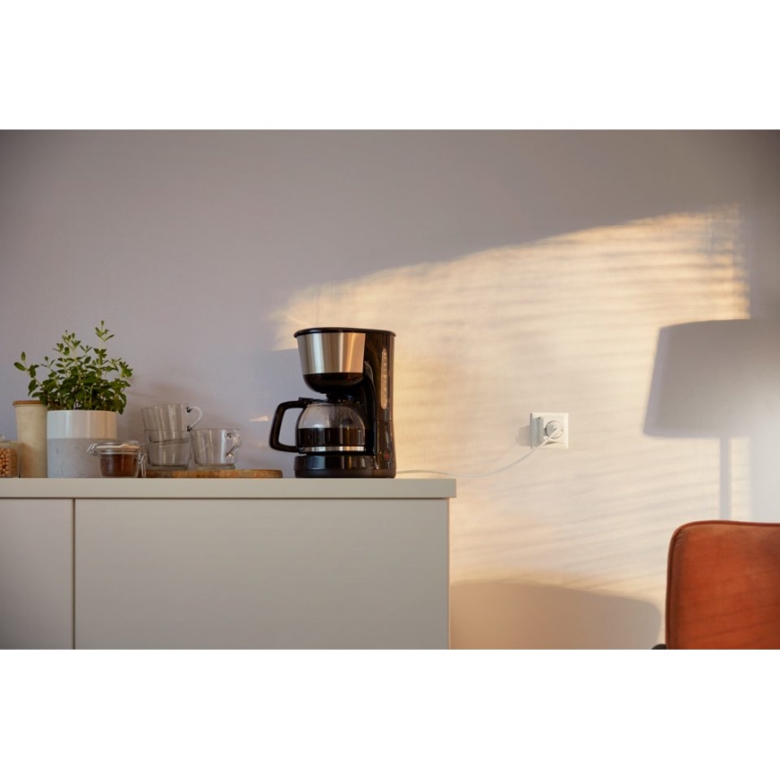 WiZ - Pametna utičnica F 2300W + power meter Wi-Fi SCHUKO