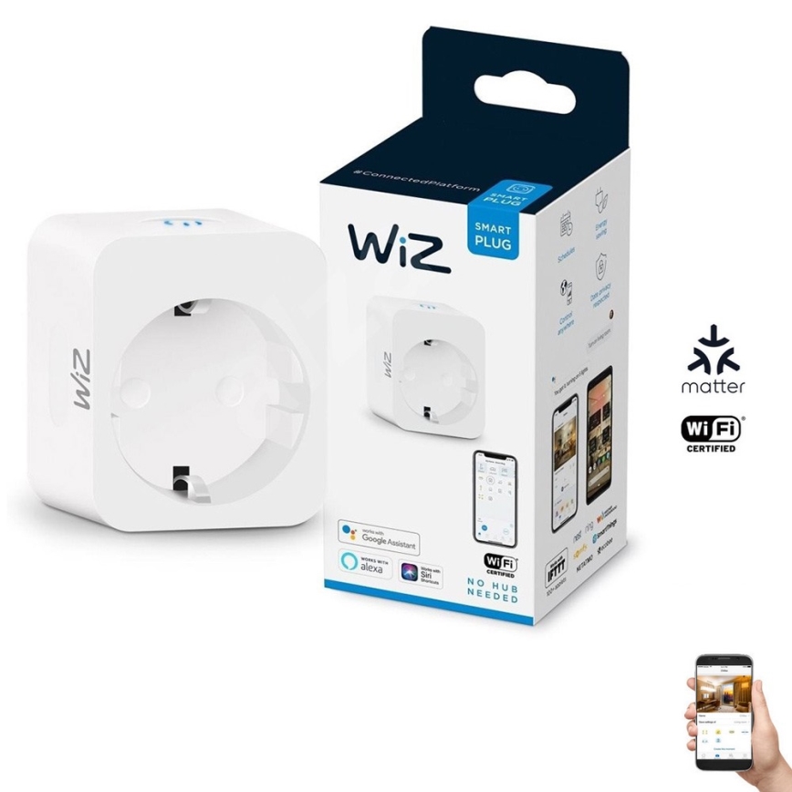 WiZ - Pametna utičnica F 2300W Wi-Fi SCHUKO