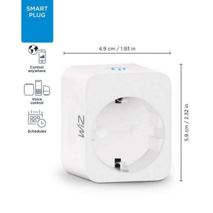 WiZ - Pametna utičnica F 2300W Wi-Fi SCHUKO