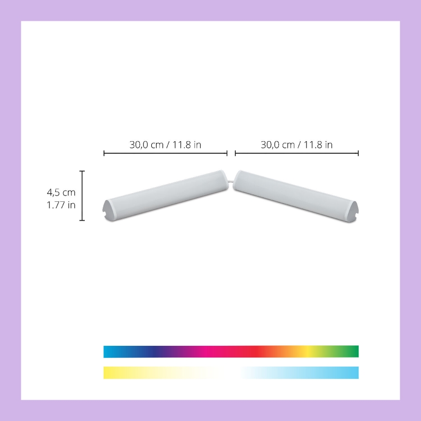 WiZ - SET 2x LED RGBW Dimmabilna lampa BAR LED/5,5W/230V 2200-6500K Wi-Fi