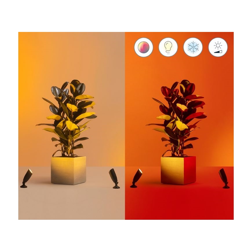WiZ - SET 2x LED RGBW Prigušiva vanjska svjetiljka SPOT LED/10W/230V 2700-5000K IP65 Wi-Fi