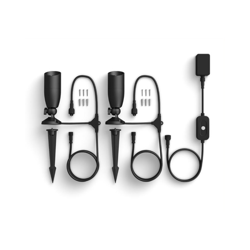 WiZ - SET 2x LED RGBW Prigušiva vanjska svjetiljka SPOT LED/10W/230V 2700-5000K IP65 Wi-Fi