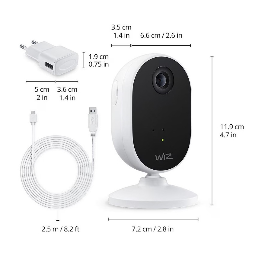 WiZ - Set za nadzor kućanstva: 1x kamera + 3x LED RGB žarulja A60 E27/8,5W/230V Wi-Fi