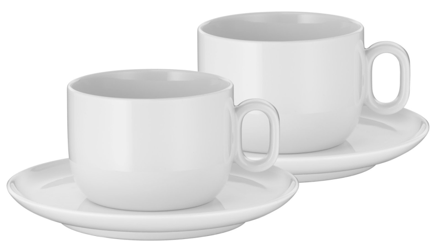 WMF - SET 2x Šalica za cappuccino s tanjurićem BARISTA 160 ml bijela