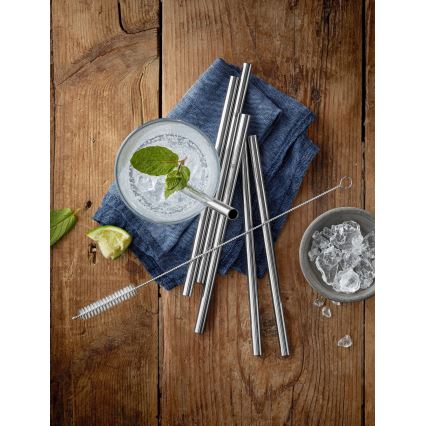 WMF - SET 6x Nehrđajuće slamke BARIC + četkica za čišćenje