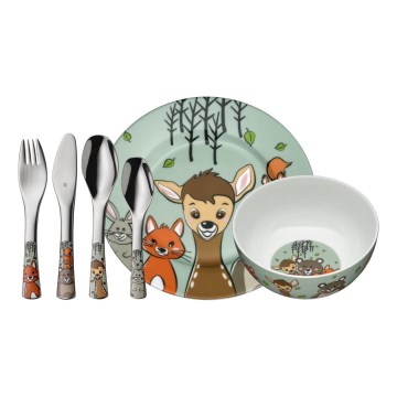 WMF - Set dječjeg posuđa i pribora za jelo FOREST FRIENDS 6kom