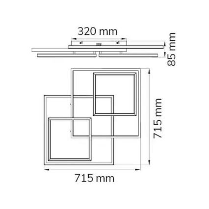 Wofi 10644 - LED stropna lampa s mogućnošću prigušivanja VISO LED/62W/230V