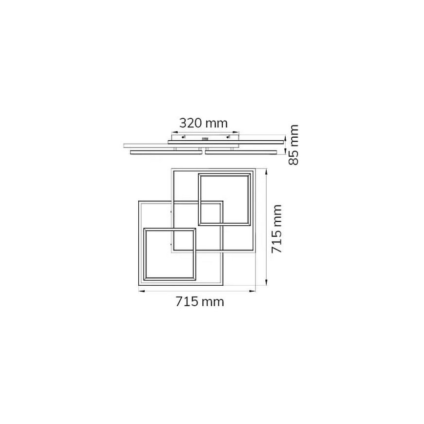 Wofi 10644 - LED stropna lampa s mogućnošću prigušivanja VISO LED/62W/230V