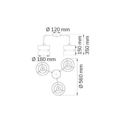 Wofi 11253 - Viseći luster BELLE 3xE27/42W/230V