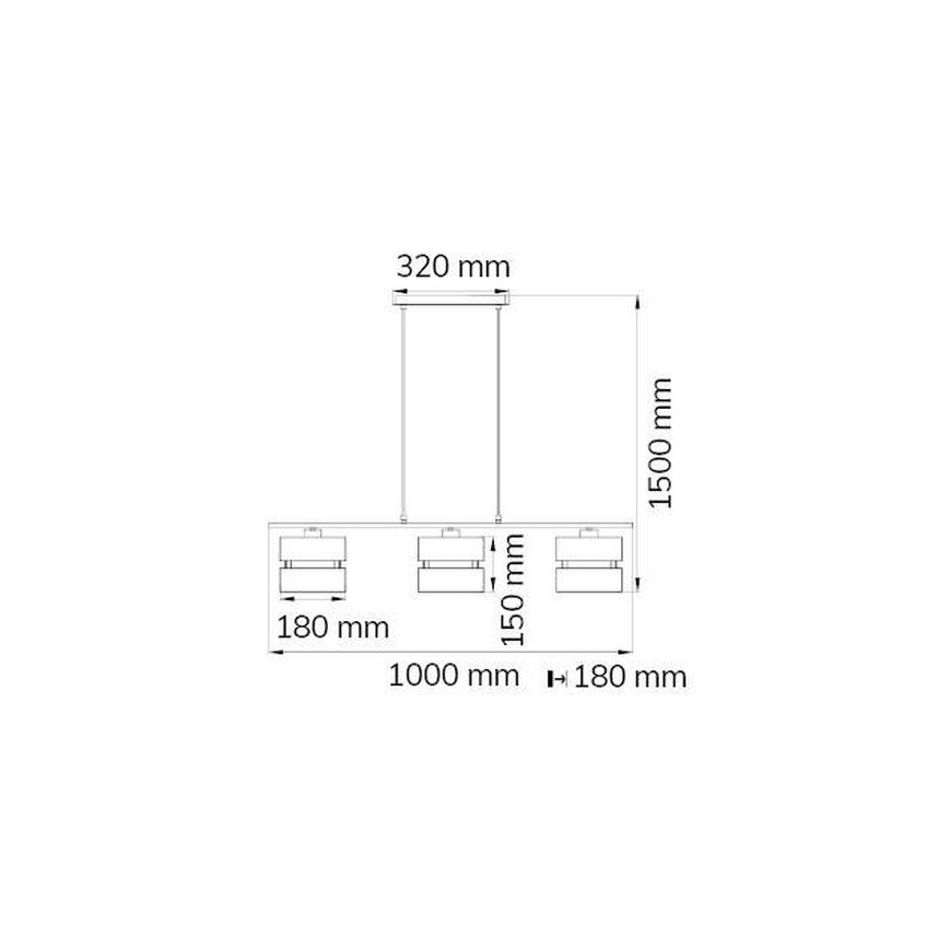 Wofi 11254 - Luster na sajli BELLE 3xE27/42W/230V
