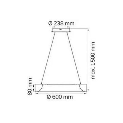 Wofi 11501FW - LED Prigušivi luster na sajli SHAY LED/39W/230V 3000K bijela