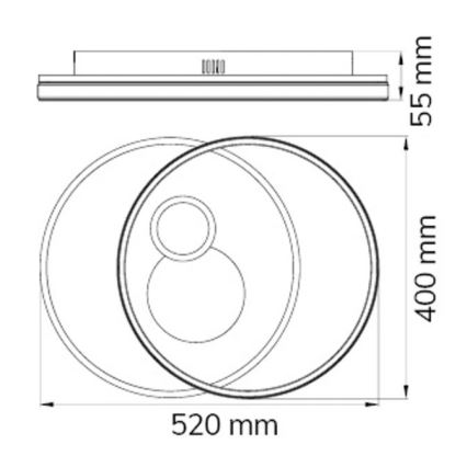 Wofi 11621 - LED Prigušiva stropna svjetiljka AKON LED/38W/230V 2700-5500K + daljinski upravljač