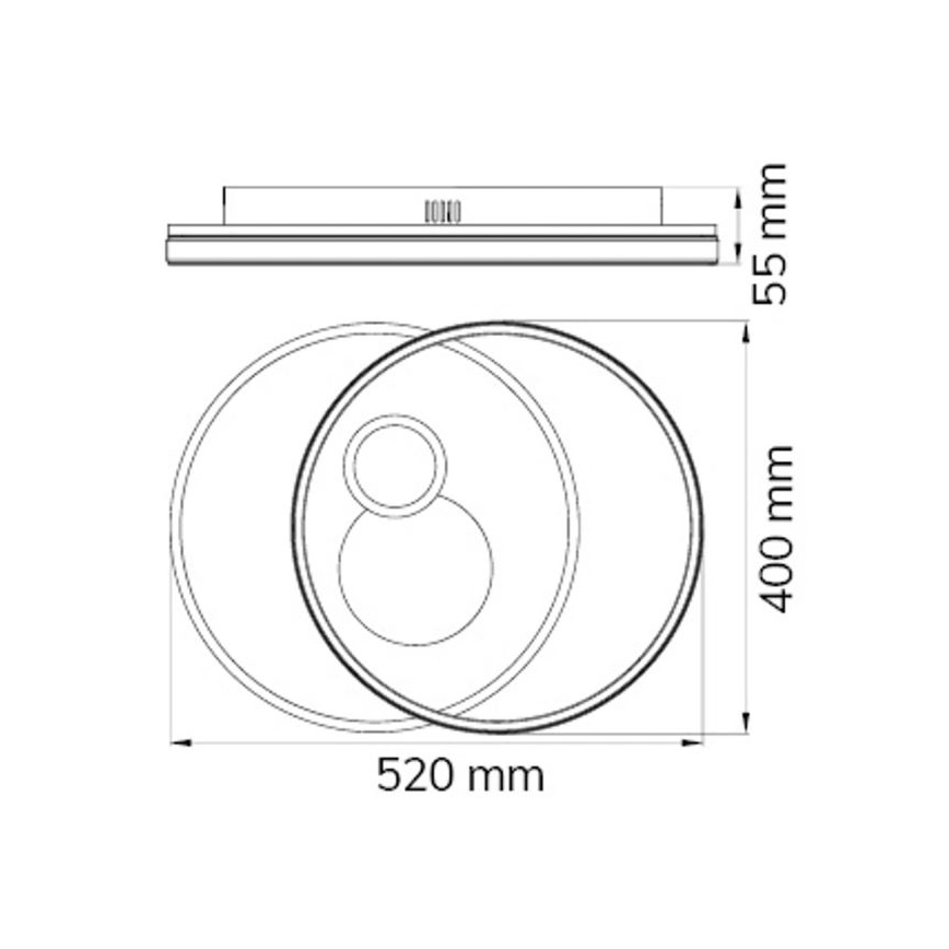 Wofi 11621 - LED Prigušiva stropna svjetiljka AKON LED/38W/230V 2700-5500K + daljinski upravljač