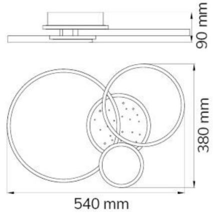 Wofi 11657 - LED Prigušivi nadgradni luster KIAH LED/32,5W/230V 3000K