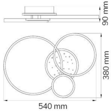 Wofi 11657 - LED Prigušivi nadgradni luster KIAH LED/32,5W/230V 3000K