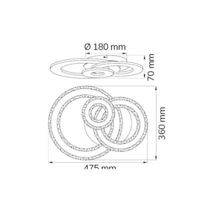 Wofi 11791 - LED Prigušiva stropna svjetiljka RIO LED/24,5W/230V 3000K