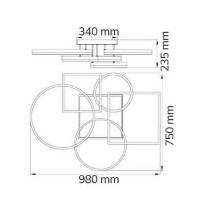 Wofi 11981 - LED Prigušivi nadgradni luster VAASA LED/80W/230V