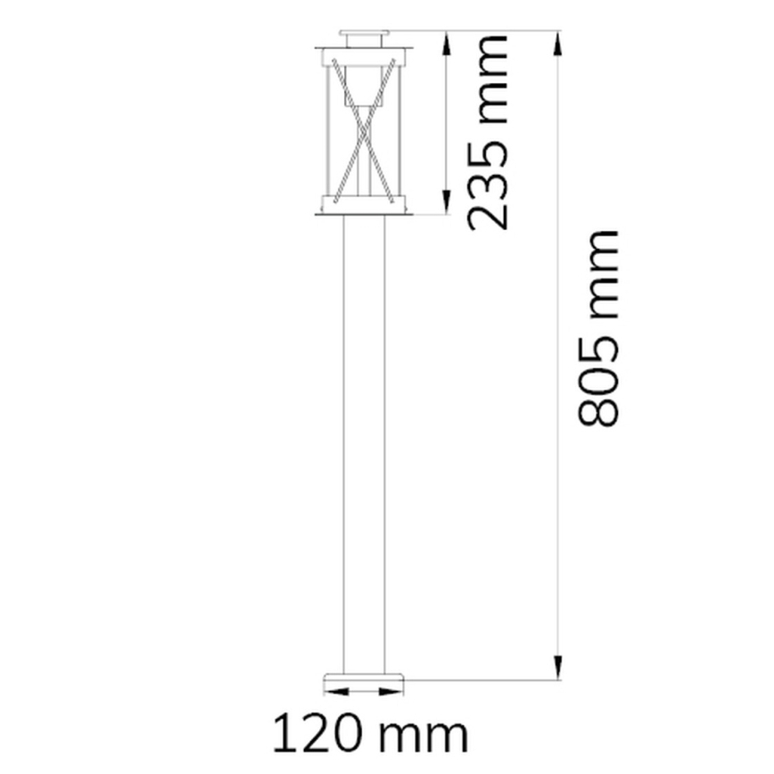 Wofi 12236 - Vanjska lampa DELIAN 1xE27/10W/230V IP54 80,5 cm