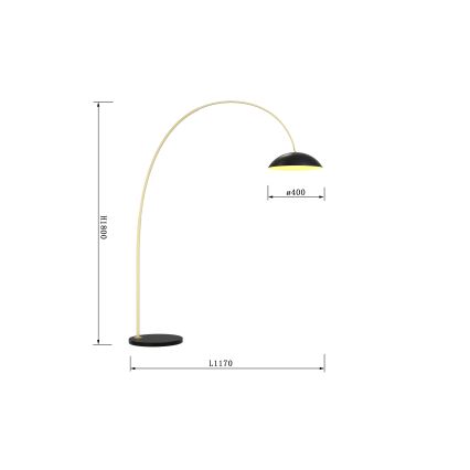 Wofi 3001-104 - LED Prigušiva podna lampa ROSCOFF LED/21W/230V crna/zlatna