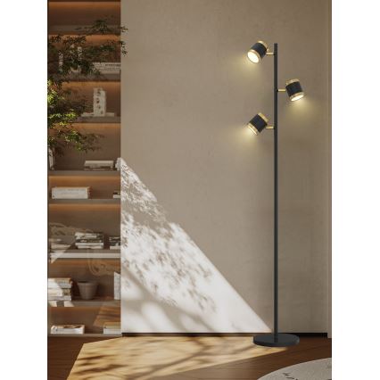 Wofi 3003-304S - LED stojeća lampa TOULOUSE s prigušivanjem 3xLED/7W/230V crna/zlatna