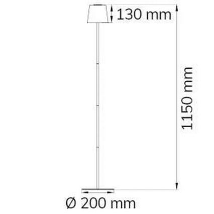 Wofi 3015.01.64.9000 - LED Prigušiva dodirna podna lampa GENK LED/2W/5V 2000 mAh