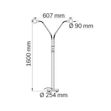 Wofi 307102640000 - LED Prigušiva podna lampa NOIS 2xLED/5W/230V
