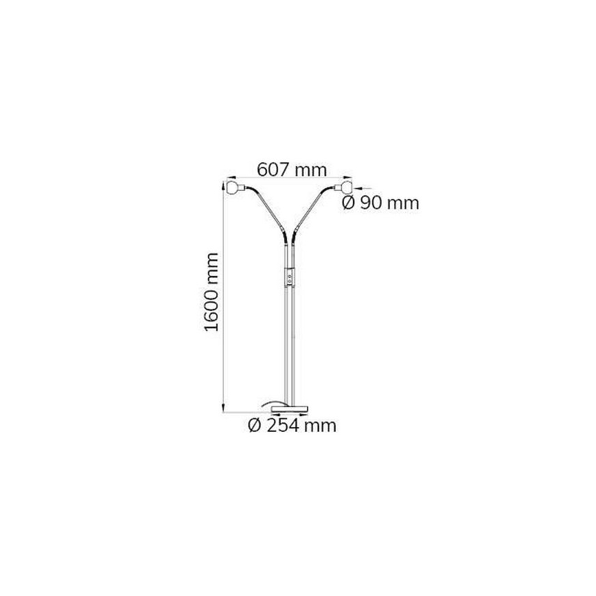Wofi 307102640000 - LED Prigušiva podna lampa NOIS 2xLED/5W/230V