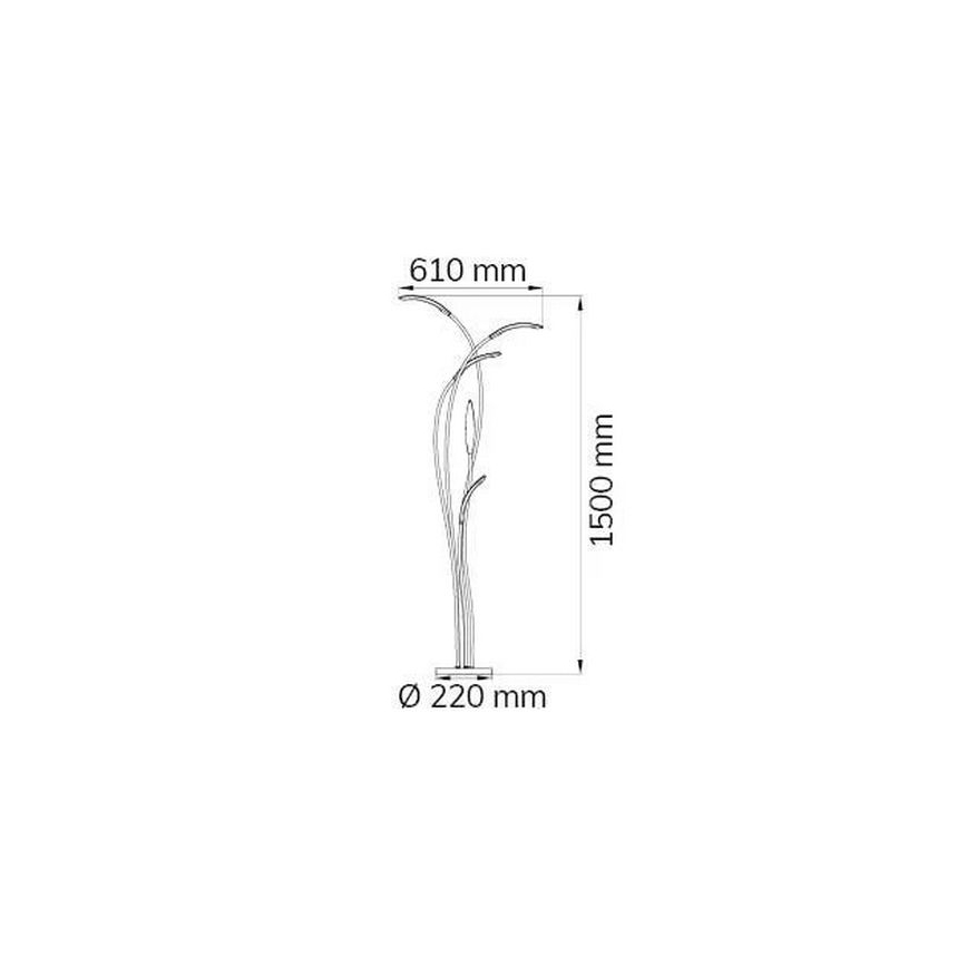 Wofi 3326.05.01.5000 - LED Prigušiva podna lampa HAMPTON 5xLED/5,2W/230V + daljinski upravljač
