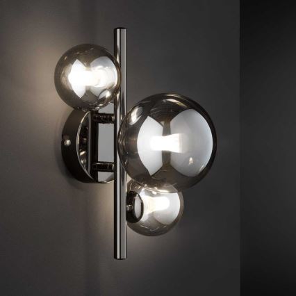 Wofi 4014.03.24.9000 - LED Zidna svjetiljka VILLA 3xG9/3W/230V crna/sjajni krom
