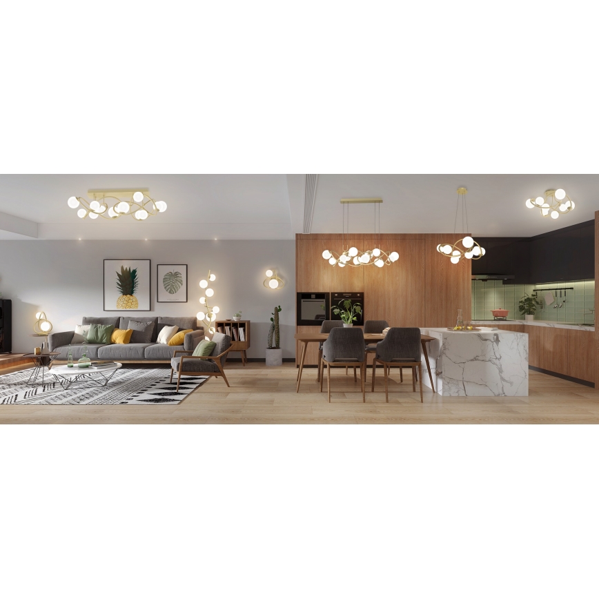 Wofi 4014-201 - LED Zidna svjetiljka NANCY 2xG9/3,5W/230V zlatna/bijela