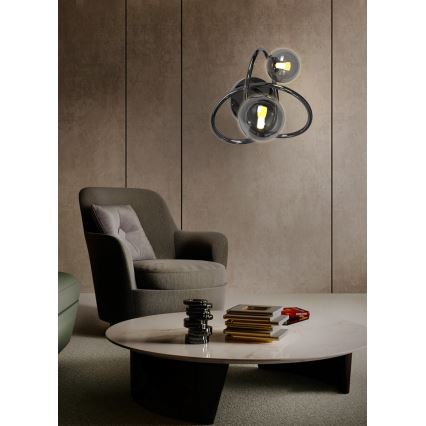 Wofi 4014-205 - LED Zidna svjetiljka NANCY 2xG9/3,5W/230V crna/sjajni krom