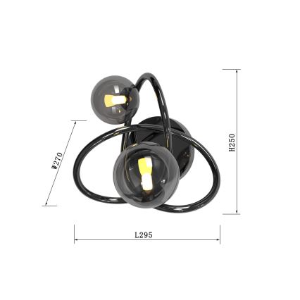 Wofi 4014-205 - LED Zidna svjetiljka NANCY 2xG9/3,5W/230V crna/sjajni krom