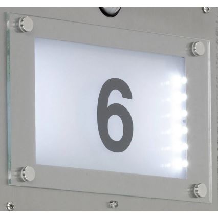 Wofi 4046.02.97.7000 - LED Kućni broj sa senzorom MARVEL 1xE27/13W/230V + LED/1,7W IP44