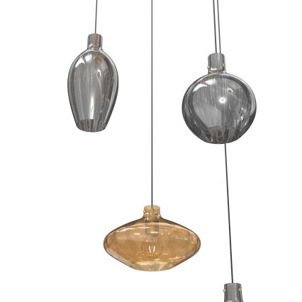 Wofi 5005-501 - Luster na sajli ROUEN 5xE14/40W/230V zlatna/siva