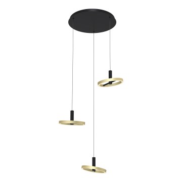 Wofi 5016-304 - LED prigušivački luster na užetu BREST LED/26W/230V crna/zlatna