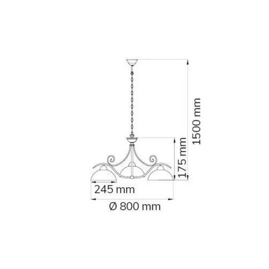 Wofi 5128.03.09.0000 - Luster na lancu LACCHINO 3xE27/60W/230V