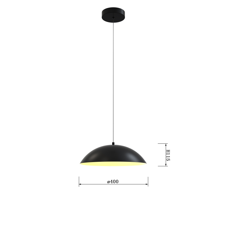 Wofi 6001-104 - LED Prigušivi luster na sajli ROSCOFF LED/19W/230V crna/zlatna