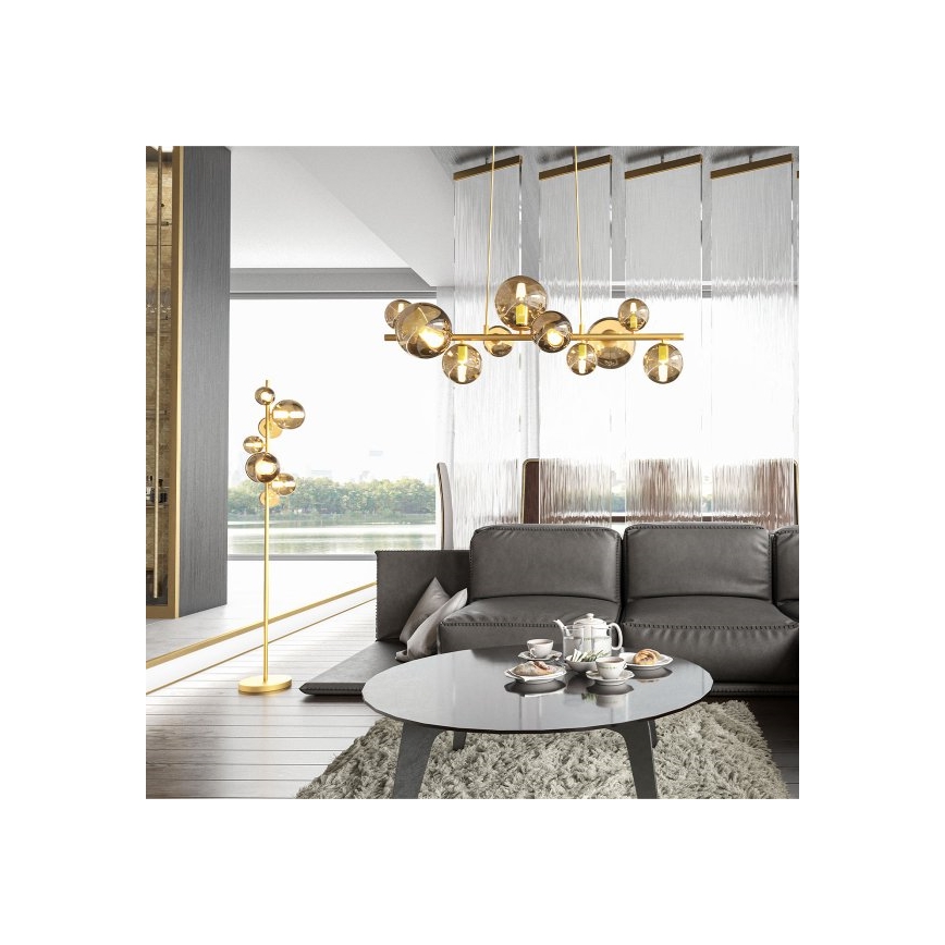 Wofi 6014.10.14.9000 - LED Luster na sajli VILLA 10xG9/3W/230V zlatna